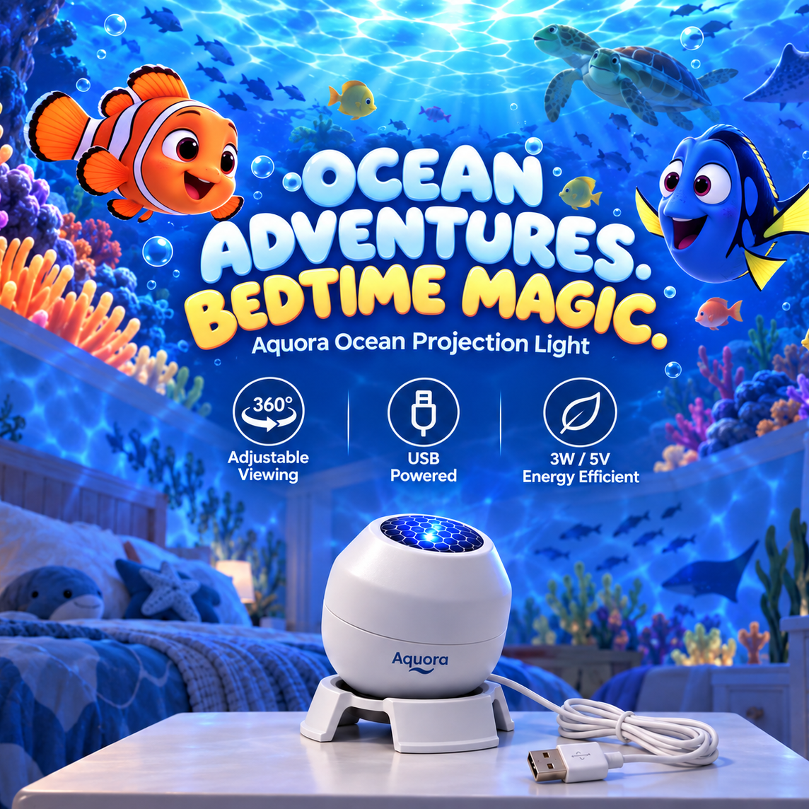 Aquora Nemo Projector - front view